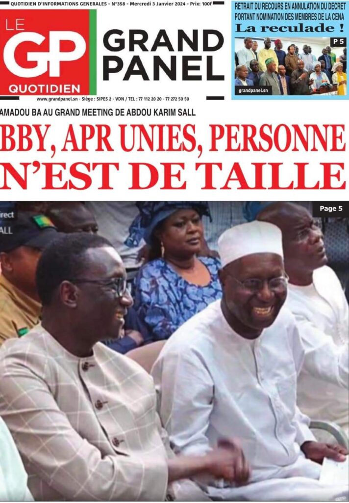 🇸🇳 Les gros titres du jour au Sénégal : Mercredi 03 Janvier 2024 28 FB IMG 1704263819211