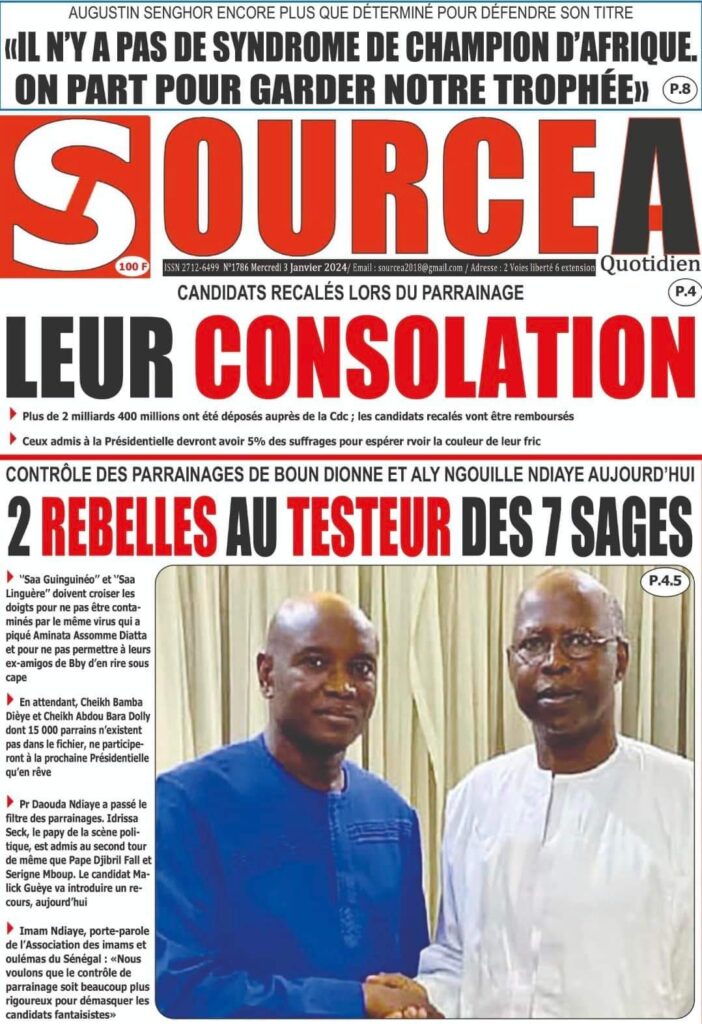 🇸🇳 Les gros titres du jour au Sénégal : Mercredi 03 Janvier 2024 26 FB IMG 1704263822190