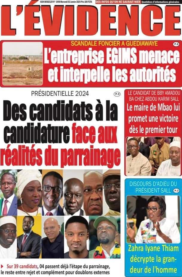 🇸🇳 Les gros titres du jour au Sénégal : Mercredi 03 Janvier 2024 19 FB IMG 1704263833212 1
