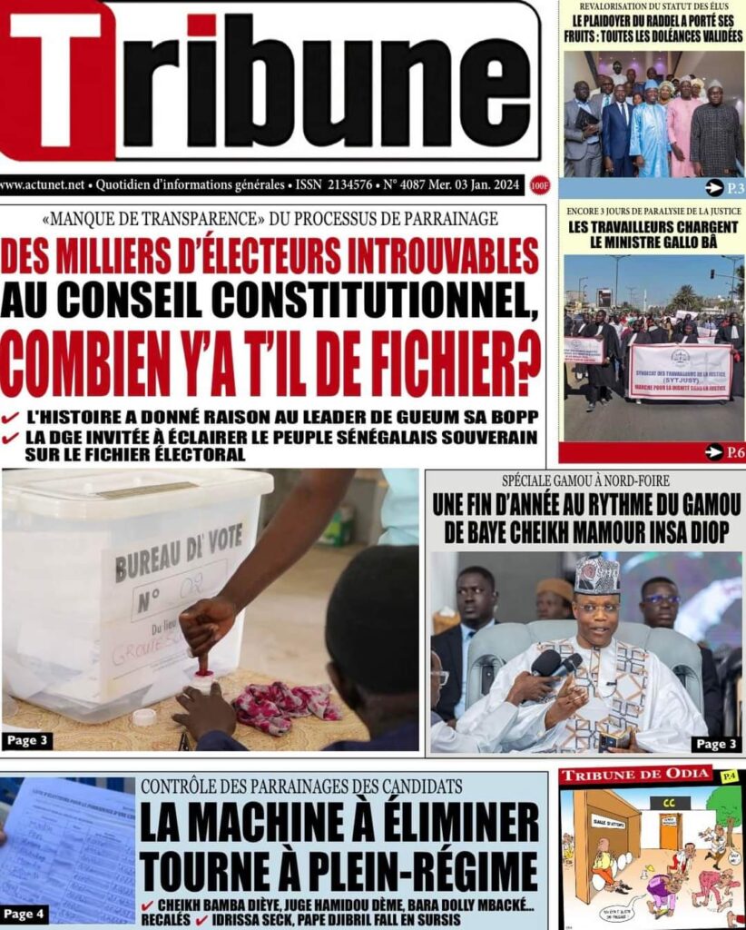 🇸🇳 Les gros titres du jour au Sénégal : Mercredi 03 Janvier 2024 12 FB IMG 1704263846535 1