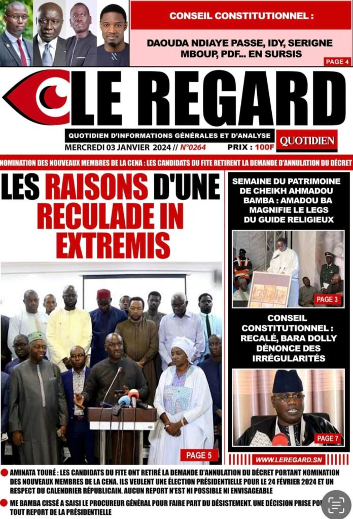 🇸🇳 Les gros titres du jour au Sénégal : Mercredi 03 Janvier 2024 11 FB IMG 1704263847951 1