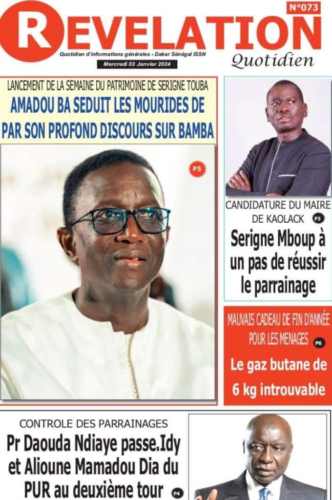 🇸🇳 Les gros titres du jour au Sénégal : Mercredi 03 Janvier 2024 4 FB IMG 1704263858841 1