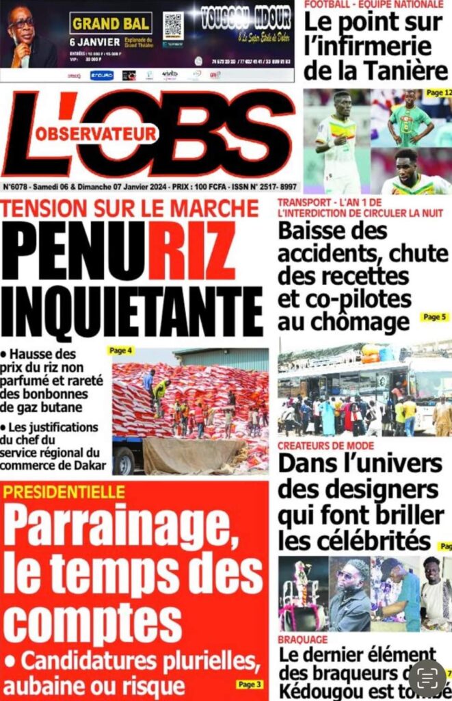 🇸🇳 Les gros titres du jour au Sénégal : Samedi 06 Janvier 2024 38 FB IMG 1704522659842