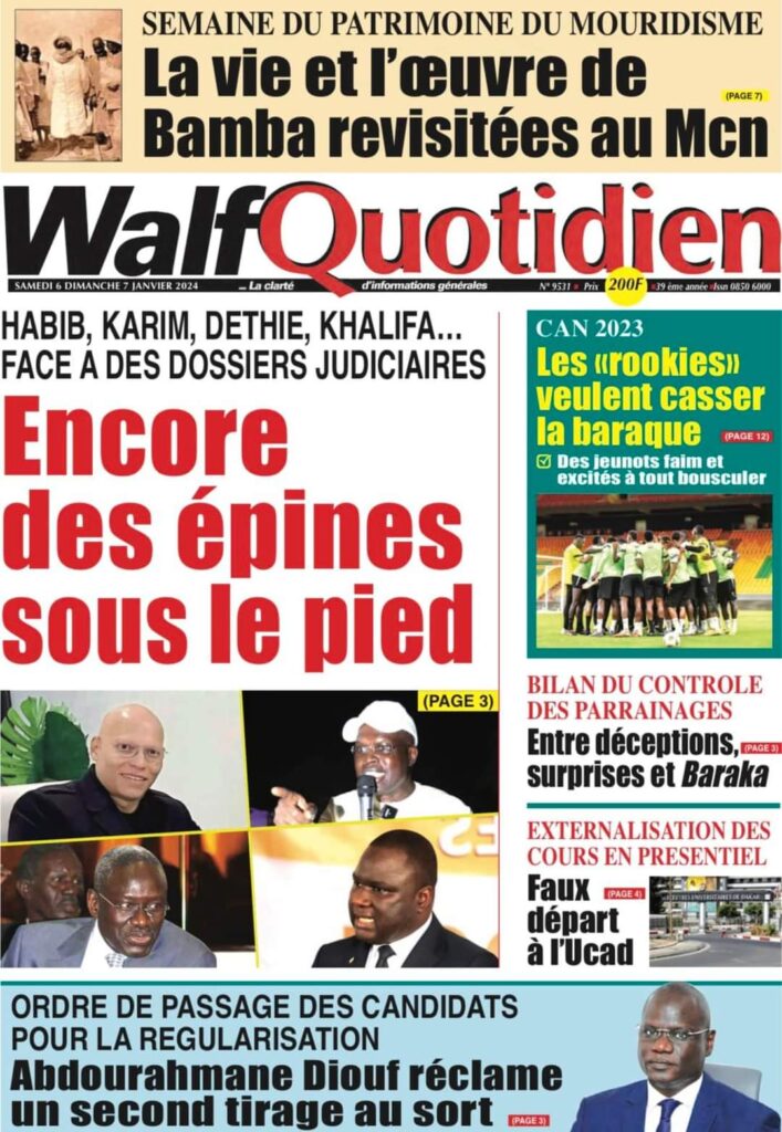 🇸🇳 Les gros titres du jour au Sénégal : Samedi 06 Janvier 2024 21 FB IMG 1704522692786