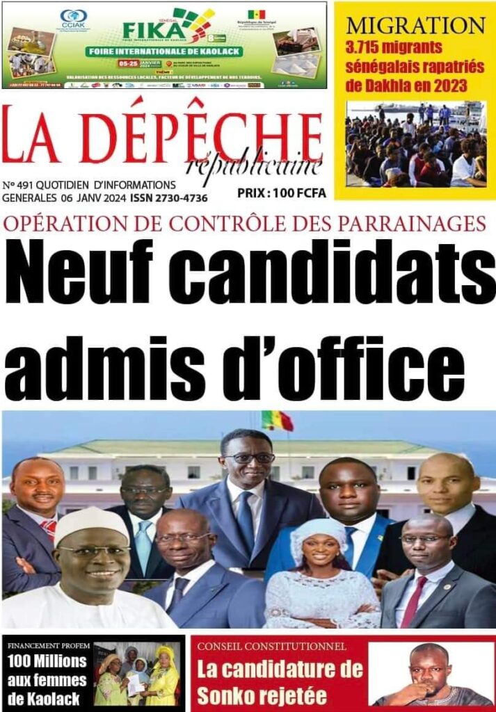 🇸🇳 Les gros titres du jour au Sénégal : Samedi 06 Janvier 2024 20 FB IMG 1704522694327