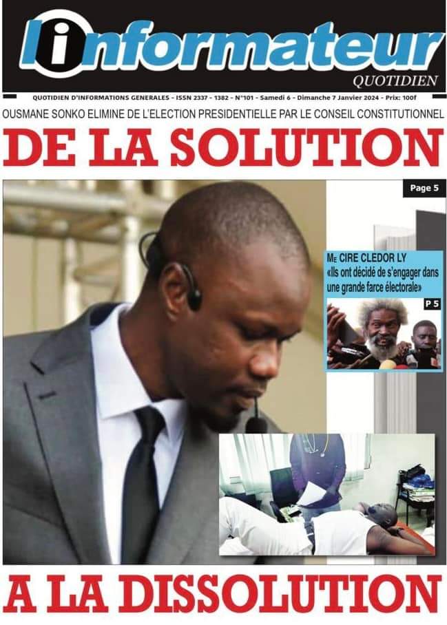 🇸🇳 Les gros titres du jour au Sénégal : Samedi 06 Janvier 2024 19 FB IMG 1704522695777