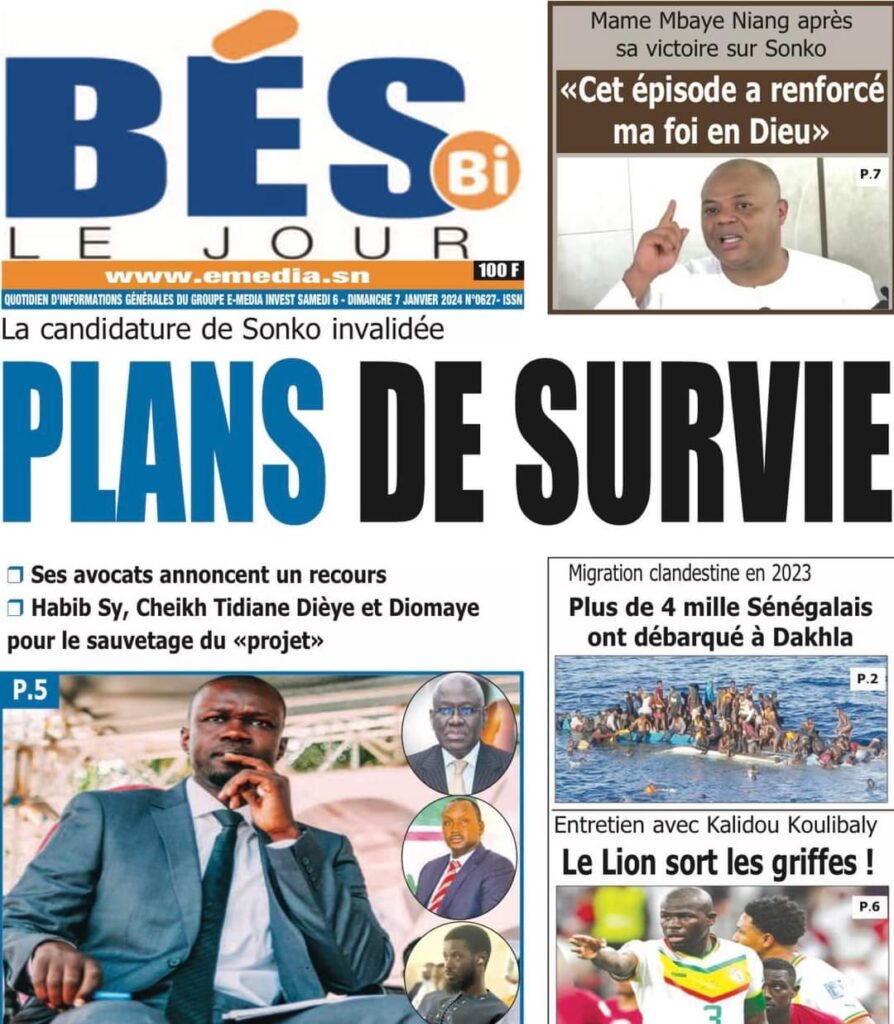 🇸🇳 Les gros titres du jour au Sénégal : Samedi 06 Janvier 2024 13 FB IMG 1704522704999