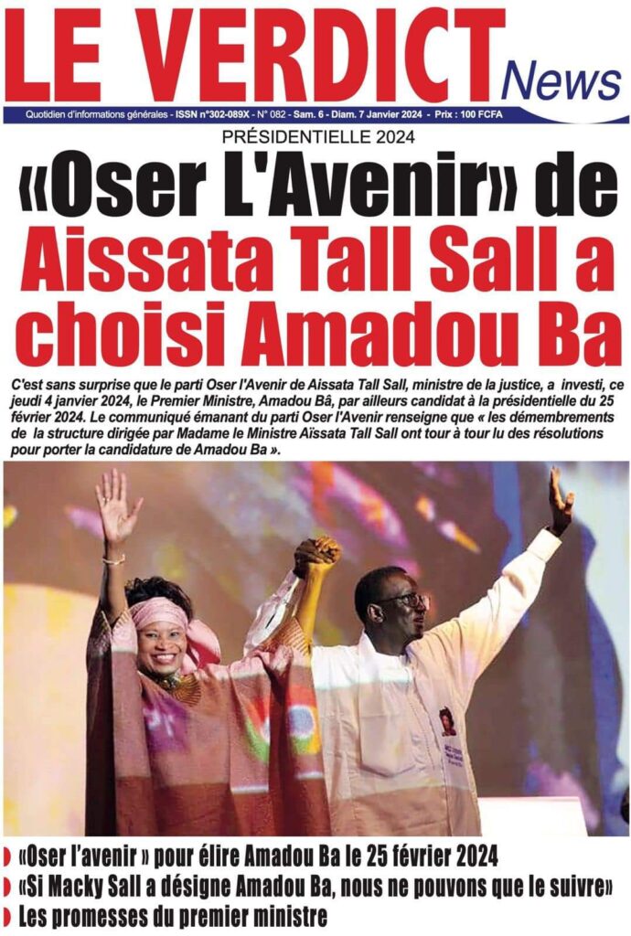 🇸🇳 Les gros titres du jour au Sénégal : Samedi 06 Janvier 2024 11 FB IMG 1704522708004