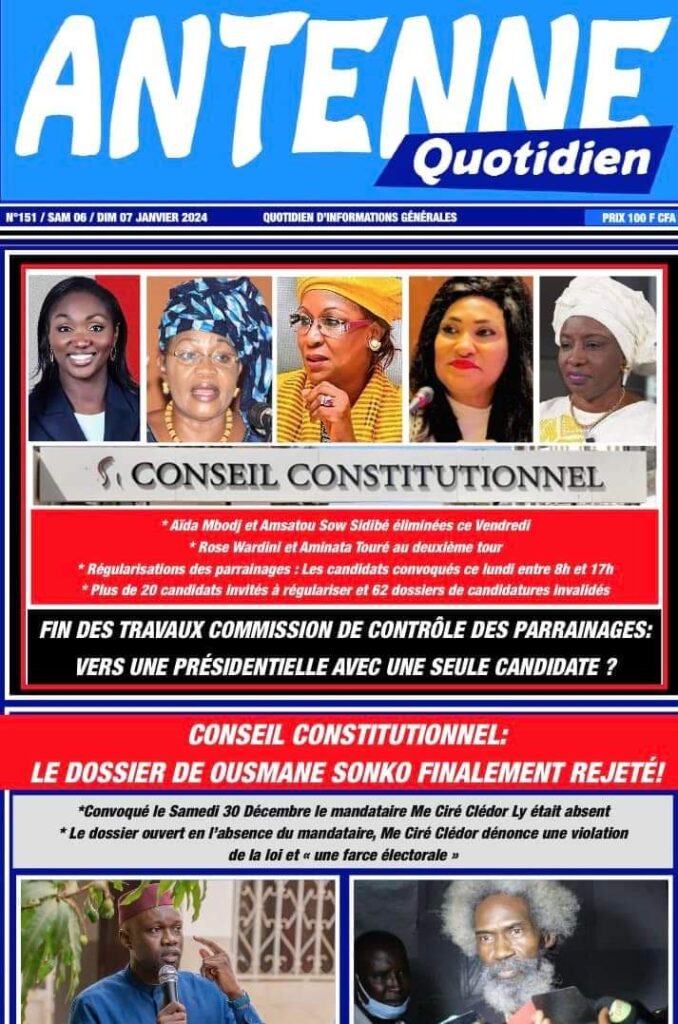 🇸🇳 Les gros titres du jour au Sénégal : Samedi 06 Janvier 2024 10 FB IMG 1704522709560