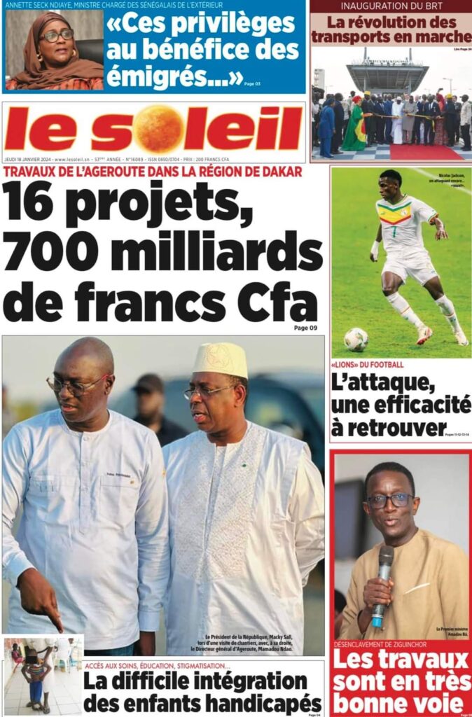 🇸🇳 Les gros titres du jour au Sénégal : Jeudi 18 Janvier 2024 47 FB IMG 1705567271747