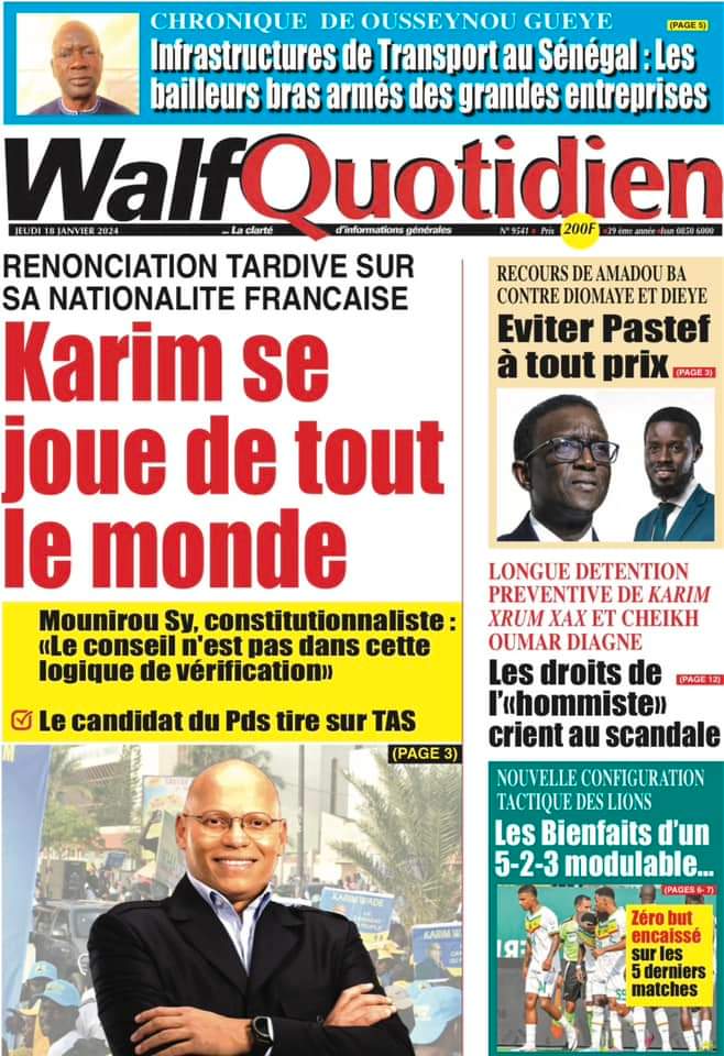 🇸🇳 Les gros titres du jour au Sénégal : Jeudi 18 Janvier 2024 40 FB IMG 1705567285644