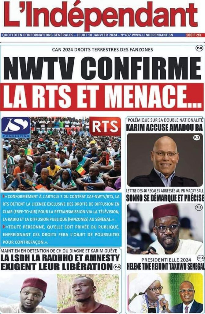 🇸🇳 Les gros titres du jour au Sénégal : Jeudi 18 Janvier 2024 36 FB IMG 1705567291749
