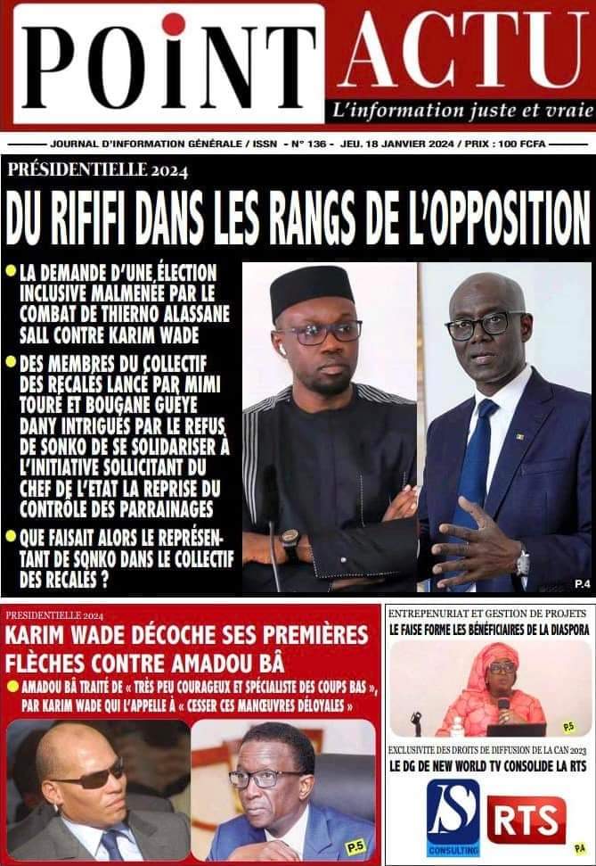 🇸🇳 Les gros titres du jour au Sénégal : Jeudi 18 Janvier 2024 32 FB IMG 1705567297793