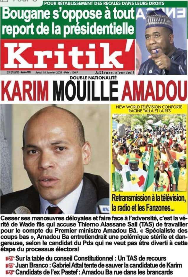 🇸🇳 Les gros titres du jour au Sénégal : Jeudi 18 Janvier 2024 28 FB IMG 1705567304225