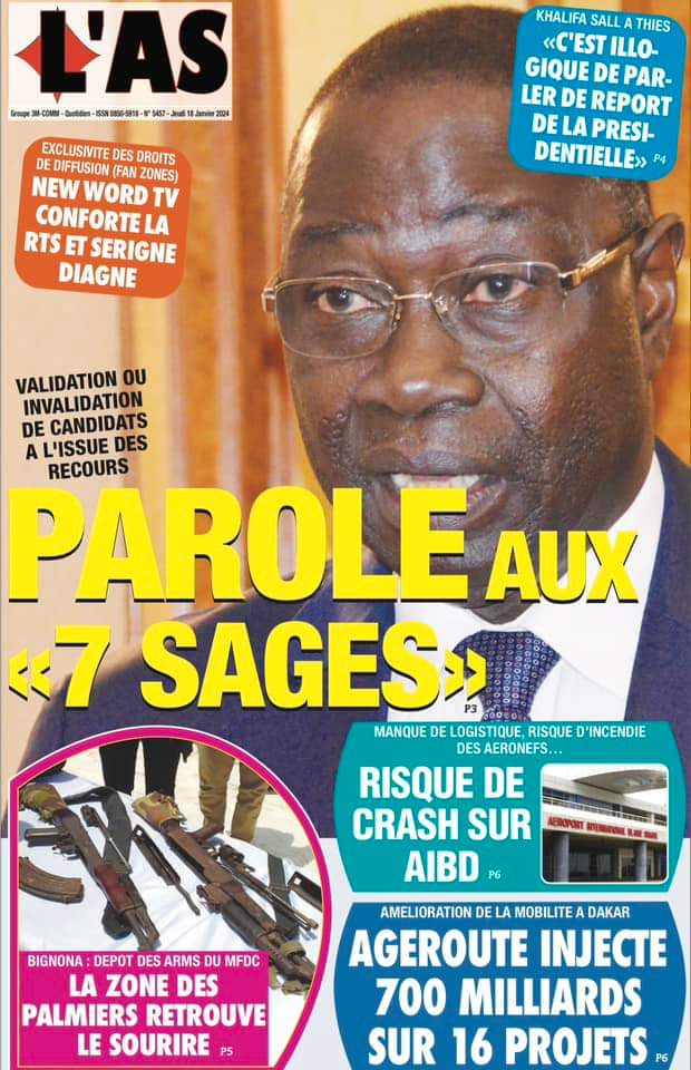 🇸🇳 Les gros titres du jour au Sénégal : Jeudi 18 Janvier 2024 26 FB IMG 1705567307342