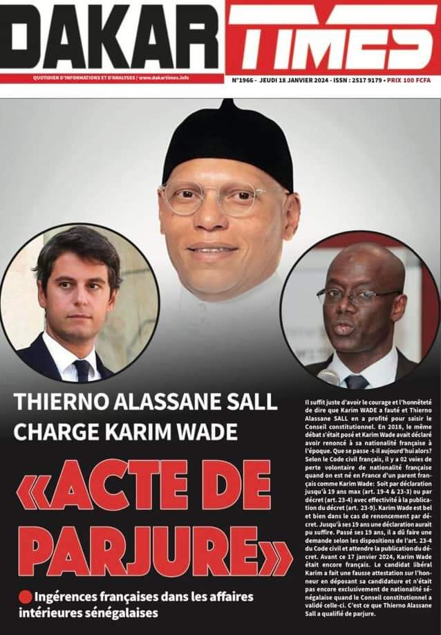 🇸🇳 Les gros titres du jour au Sénégal : Jeudi 18 Janvier 2024 23 FB IMG 1705567311917