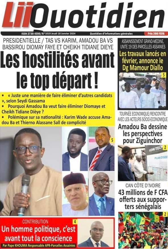 🇸🇳 Les gros titres du jour au Sénégal : Jeudi 18 Janvier 2024 22 FB IMG 1705567313535