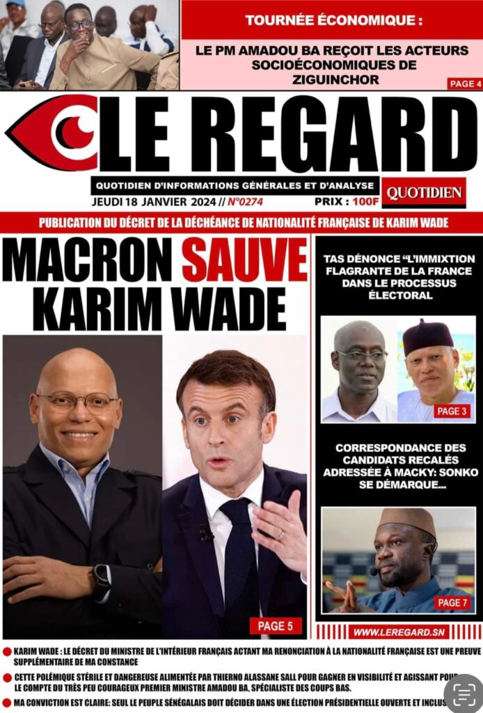 🇸🇳 Les gros titres du jour au Sénégal : Jeudi 18 Janvier 2024 16 FB IMG 1705567322723