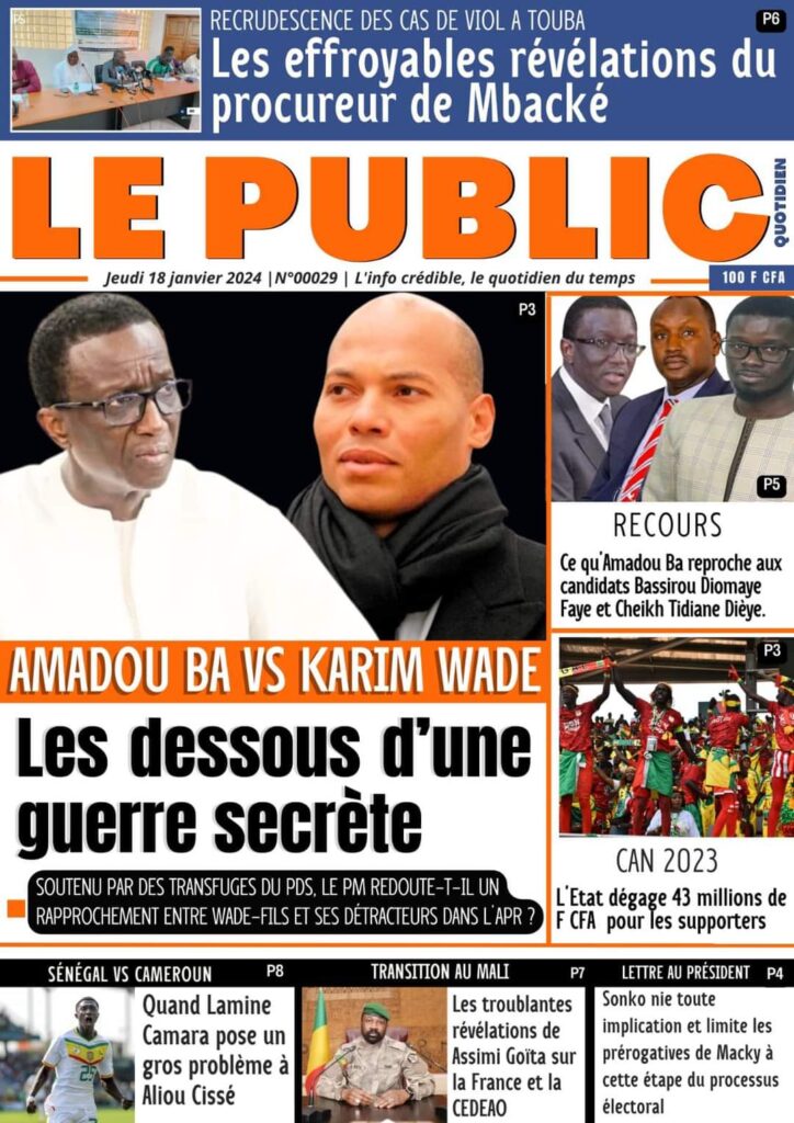 🇸🇳 Les gros titres du jour au Sénégal : Jeudi 18 Janvier 2024 14 FB IMG 1705567325693