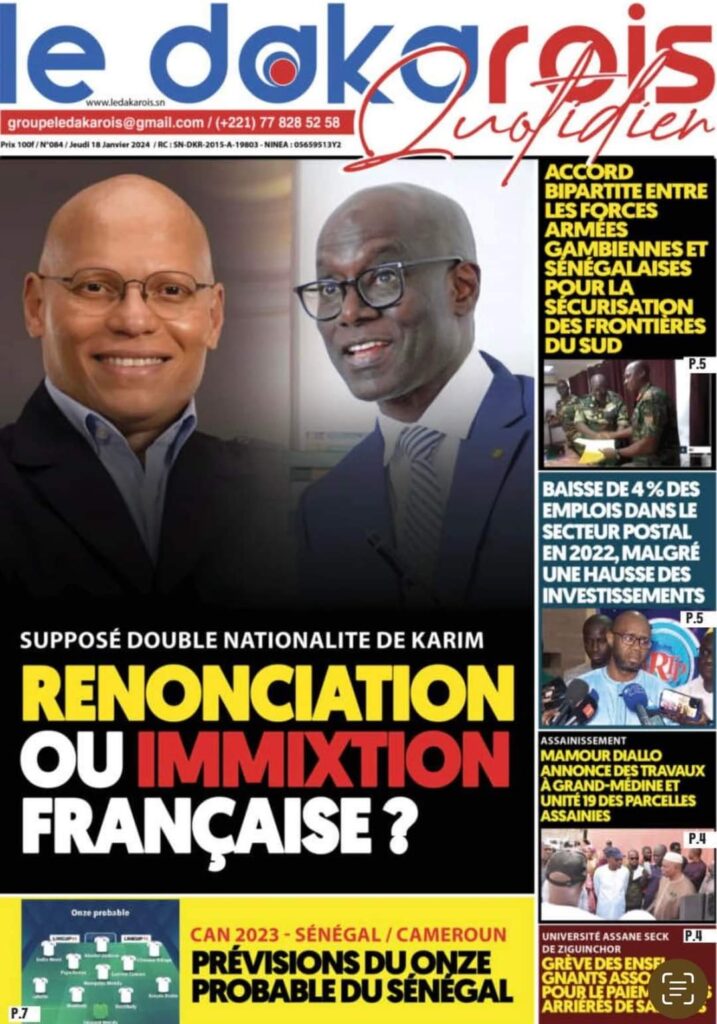 🇸🇳 Les gros titres du jour au Sénégal : Jeudi 18 Janvier 2024 13 FB IMG 1705567327211