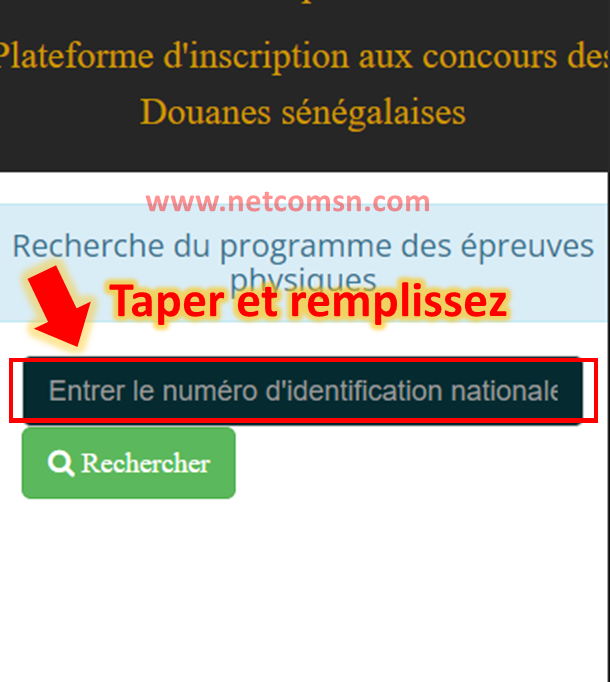 🇸🇳 Comment consulter votre convocation au concours de douane sénégalaise 2024 en deux clics ? 2 douane 24 3 netcomsn