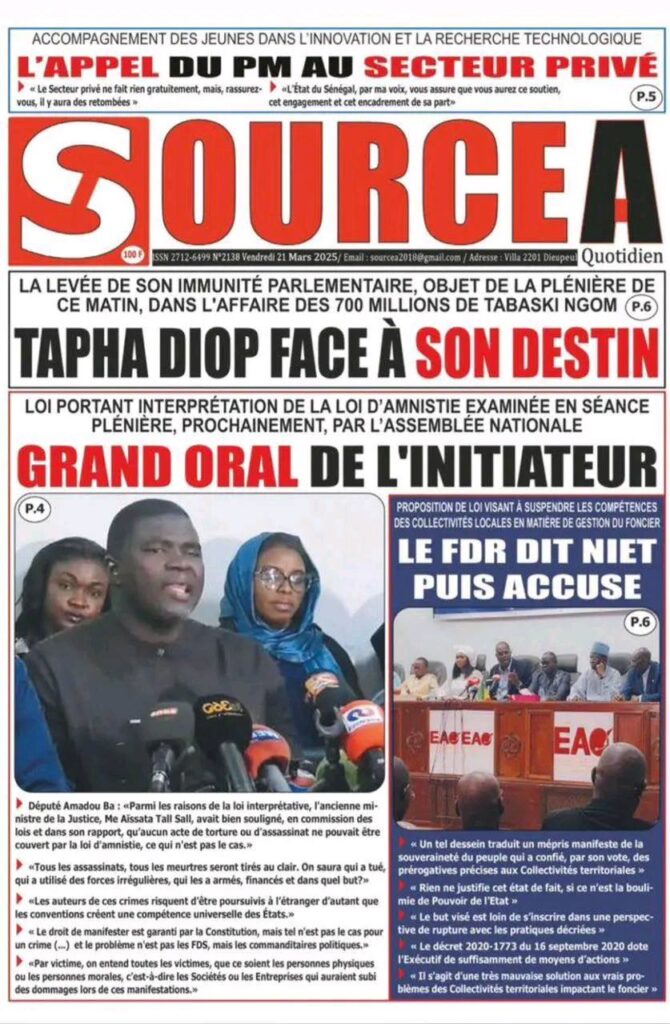🇸🇳 Les gros titres du jour au Sénégal : Vendredi 21 Mars 2025 7 480962497 996046519291368 8000392081346095179 n