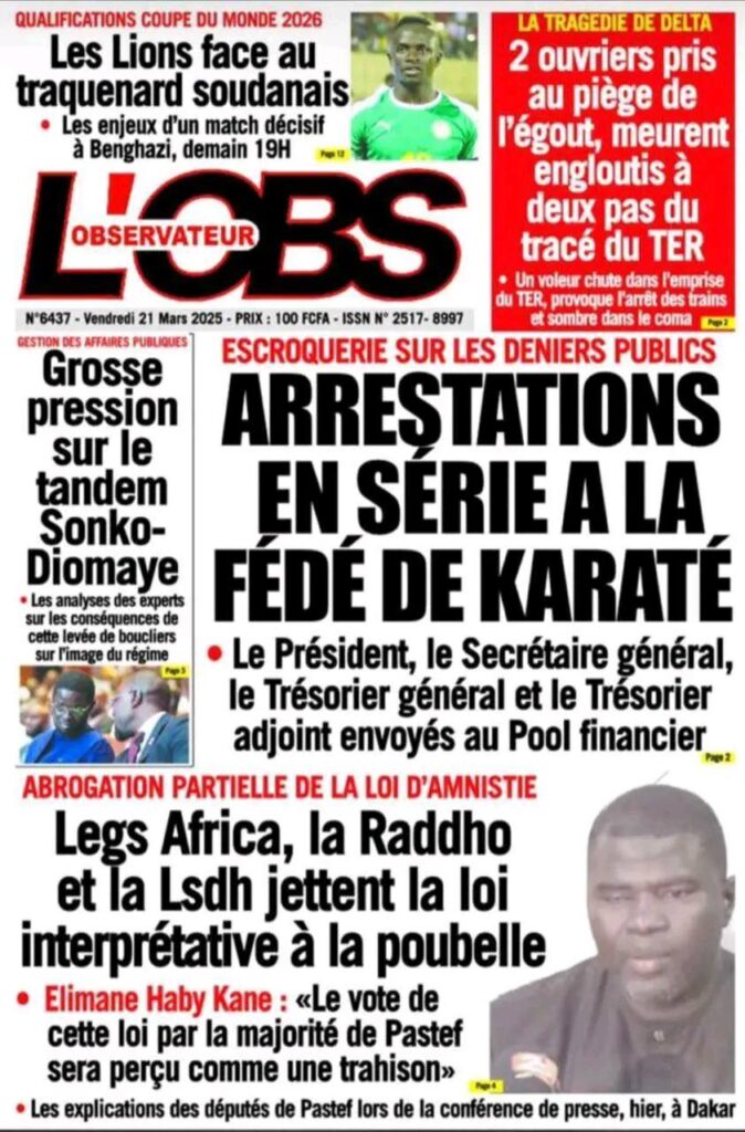 🇸🇳 Les gros titres du jour au Sénégal : Vendredi 21 Mars 2025 20 485352843 996045802624773 2315142681195276717 n