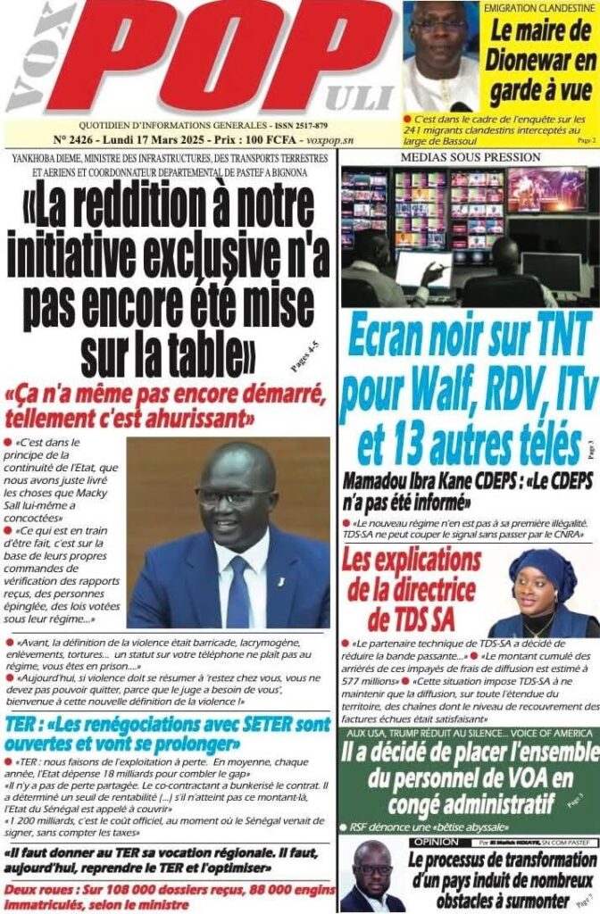 🇸🇳 Les gros titres du jour au Sénégal : Lundi 17 Mars 2025 9 FB IMG 1742189685339