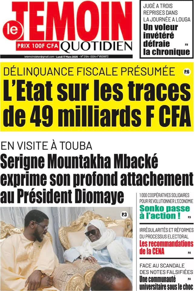 🇸🇳 Les gros titres du jour au Sénégal : Lundi 17 Mars 2025 19 FB IMG 1742189704432