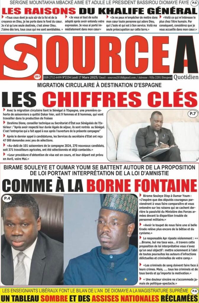 🇸🇳 Les gros titres du jour au Sénégal : Lundi 17 Mars 2025 21 FB IMG 1742189714036
