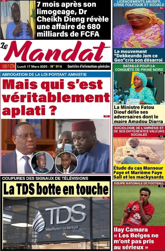 🇸🇳 Les gros titres du jour au Sénégal : Lundi 17 Mars 2025 23 FB IMG 1742189717350