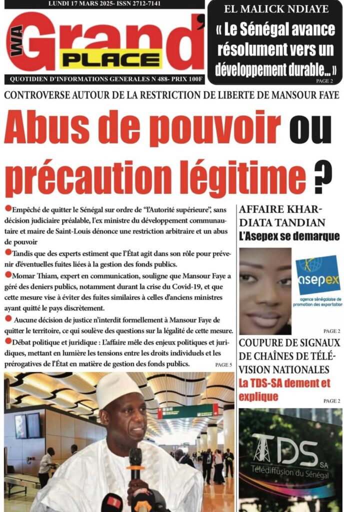 🇸🇳 Les gros titres du jour au Sénégal : Lundi 17 Mars 2025 40 FB IMG 1742189754266