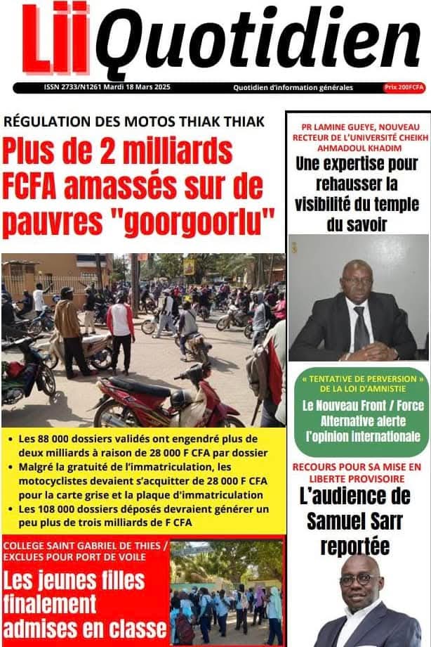🇸🇳 Les gros titres du jour au Sénégal : Mardi 18 Mars 2025 20 FB IMG 1742274828522