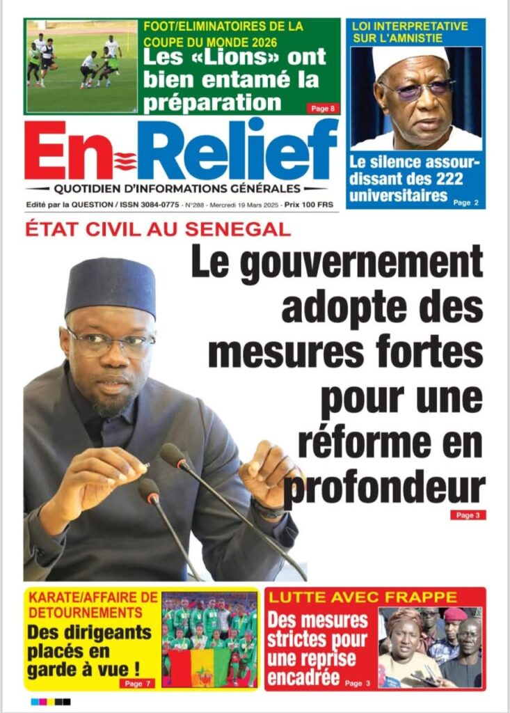 🇸🇳 Les gros titres du jour au Sénégal : Mercredi 19 Mars 2025 7 FB IMG 1742373216098
