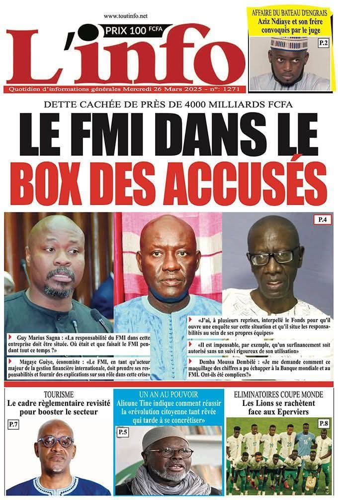 🇸🇳 Les gros titres du jour au Sénégal : Mercredi 26 Mars 2025 2 FB IMG 1742977982288
