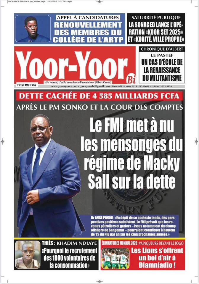 🇸🇳 Les gros titres du jour au Sénégal : Mercredi 26 Mars 2025 6 Internet 20250326 081833 2