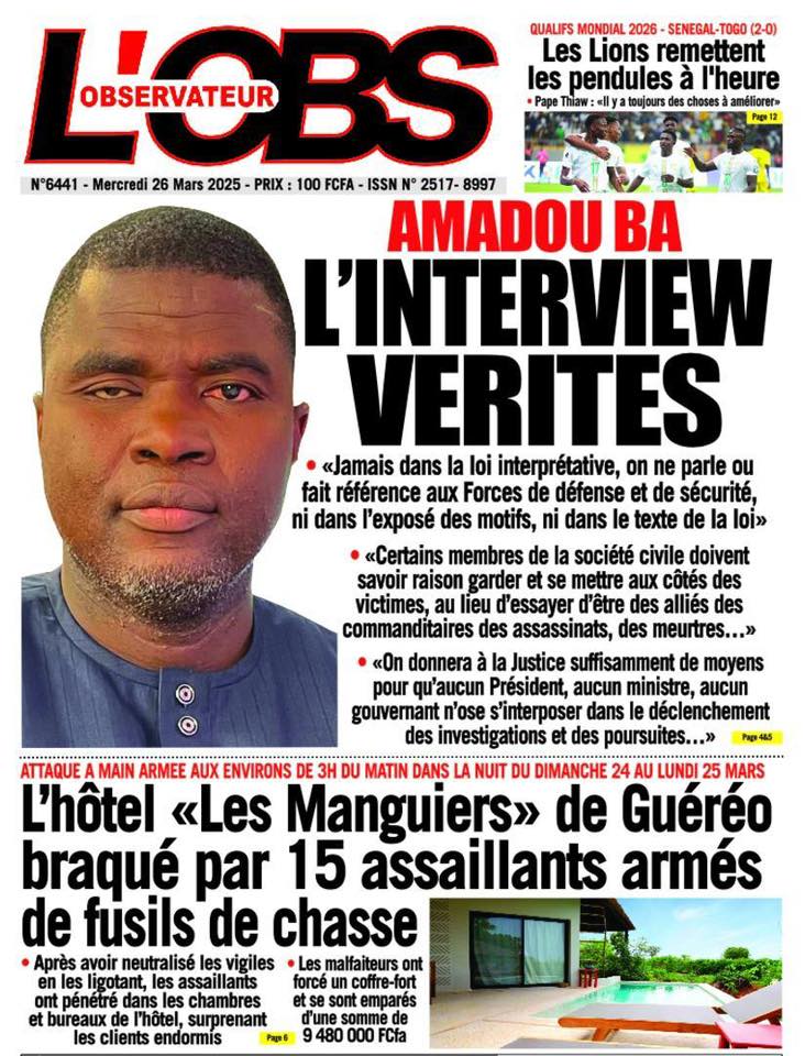 🇸🇳 Les gros titres du jour au Sénégal : Mercredi 26 Mars 2025 5 Internet 20250326 081833 3