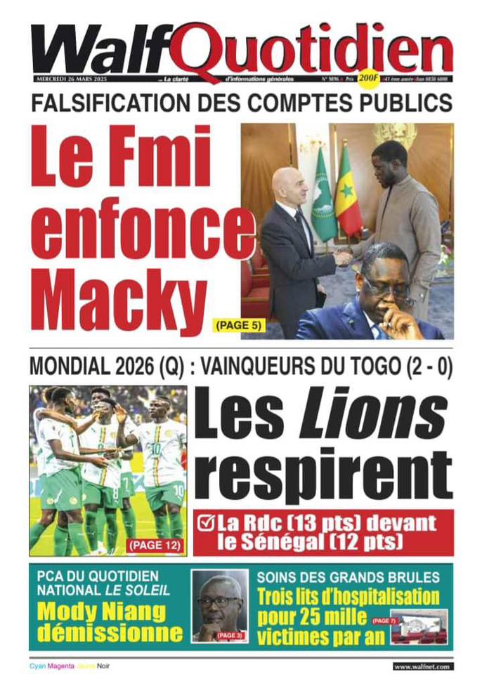 🇸🇳 Les gros titres du jour au Sénégal : Mercredi 26 Mars 2025 4 Internet 20250326 081833 4