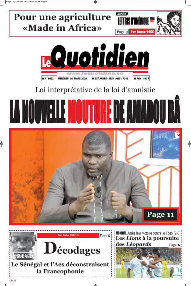 🇸🇳 Les gros titres du jour au Sénégal : Mercredi 26 Mars 2025 7 Internet 20250326 081833 6