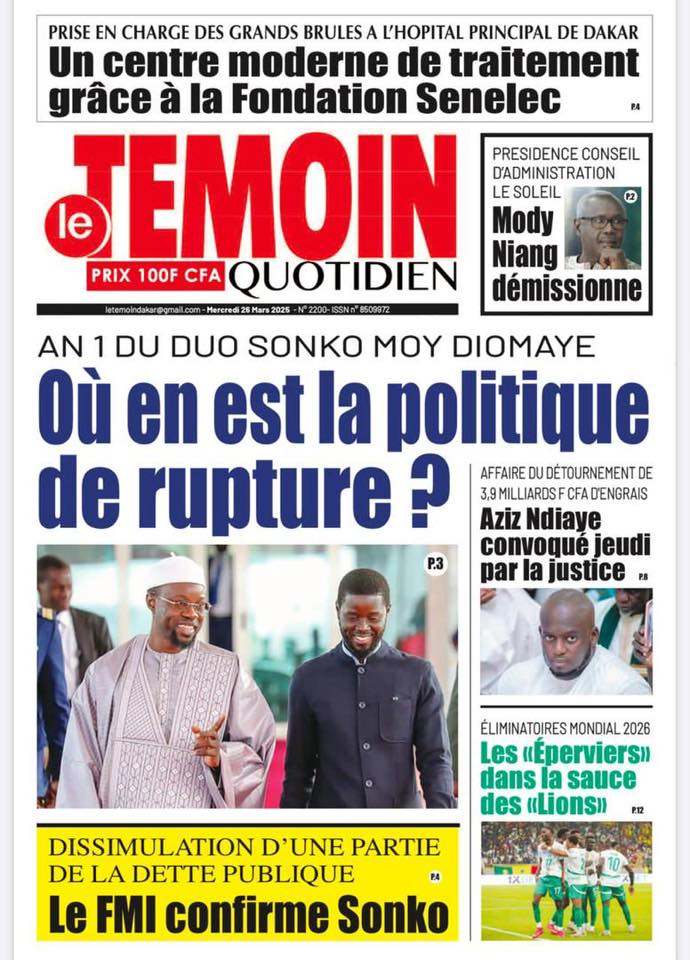 🇸🇳 Les gros titres du jour au Sénégal : Mercredi 26 Mars 2025 11 Internet 20250326 081833 8