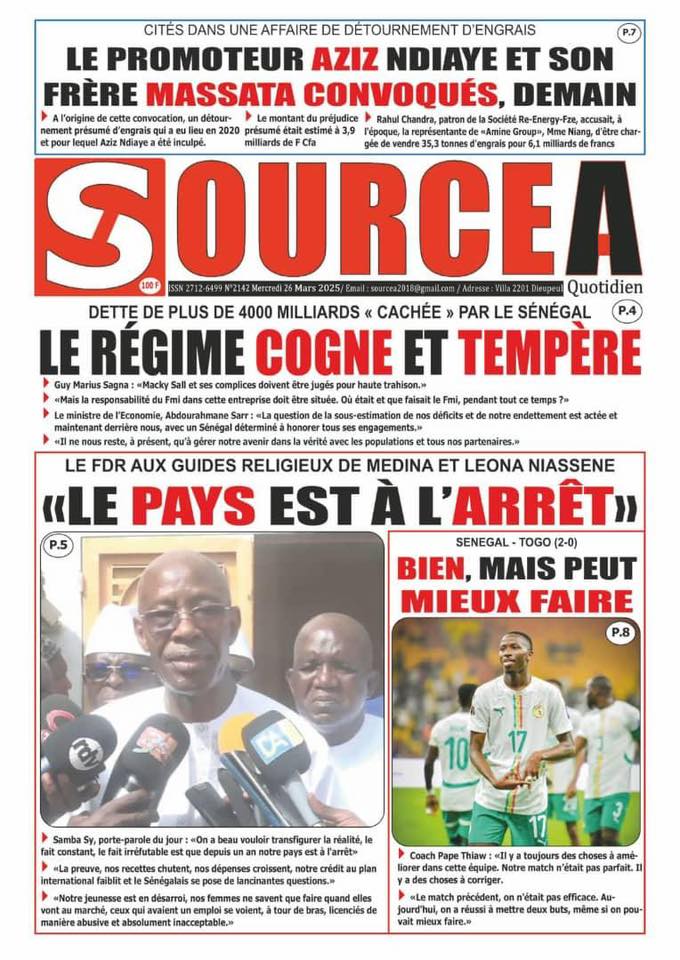 🇸🇳 Les gros titres du jour au Sénégal : Mercredi 26 Mars 2025 10 Internet 20250326 081833 9