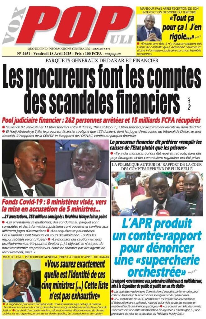 🇸🇳 Les gros titres du jour au Sénégal : Vendredi 18 Avril 2025 5 FB IMG 1744955464326 1