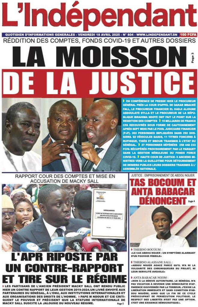 🇸🇳 Les gros titres du jour au Sénégal : Vendredi 18 Avril 2025 7 FB IMG 1744955491705 1