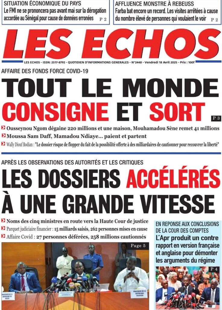 🇸🇳 Les gros titres du jour au Sénégal : Vendredi 18 Avril 2025 9 FB IMG 1744955499718 1