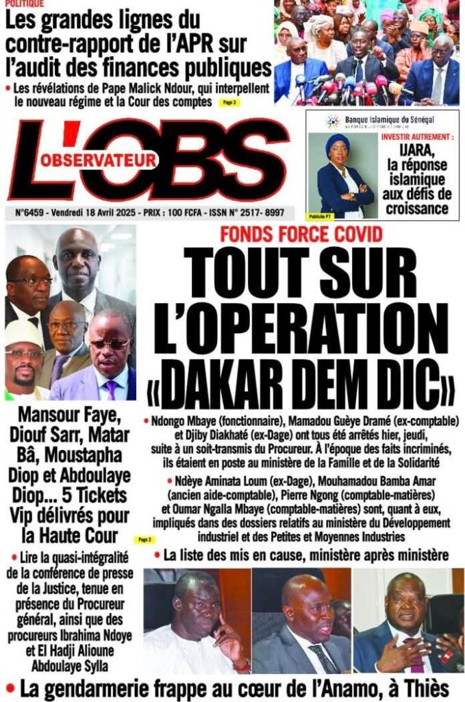 🇸🇳 Les gros titres du jour au Sénégal : Vendredi 18 Avril 2025 13 FB IMG 1744955503355 1
