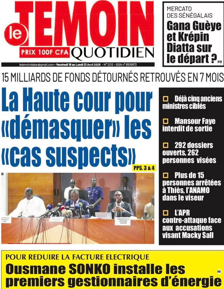 🇸🇳 Les gros titres du jour au Sénégal : Vendredi 18 Avril 2025 18 FB IMG 1744955517806 1