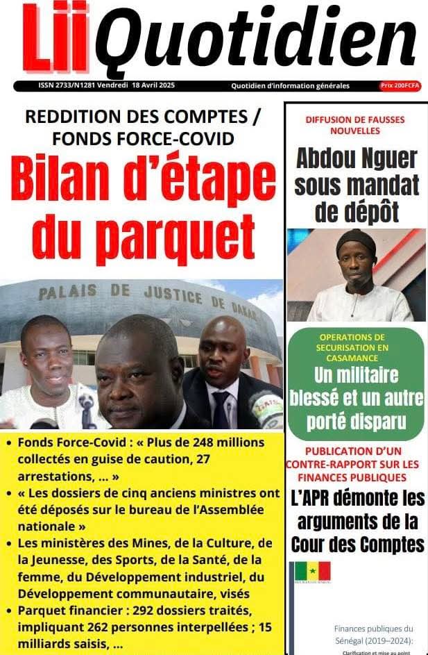 🇸🇳 Les gros titres du jour au Sénégal : Vendredi 18 Avril 2025 21 FB IMG 1744955519601 1