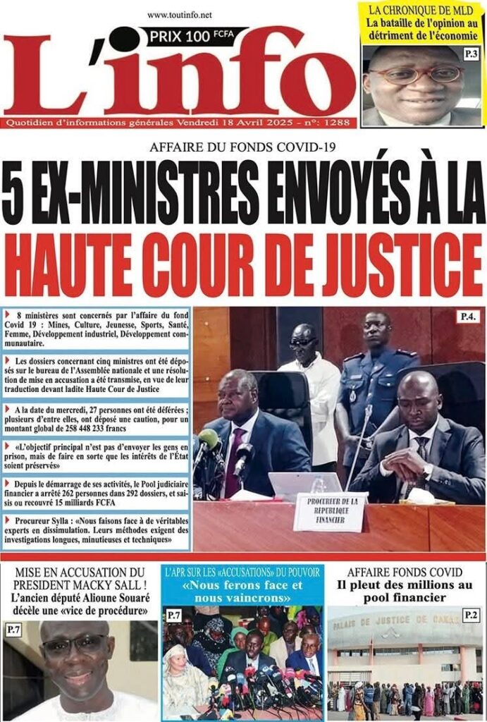🇸🇳 Les gros titres du jour au Sénégal : Vendredi 18 Avril 2025 28 FB IMG 1744955534775 1