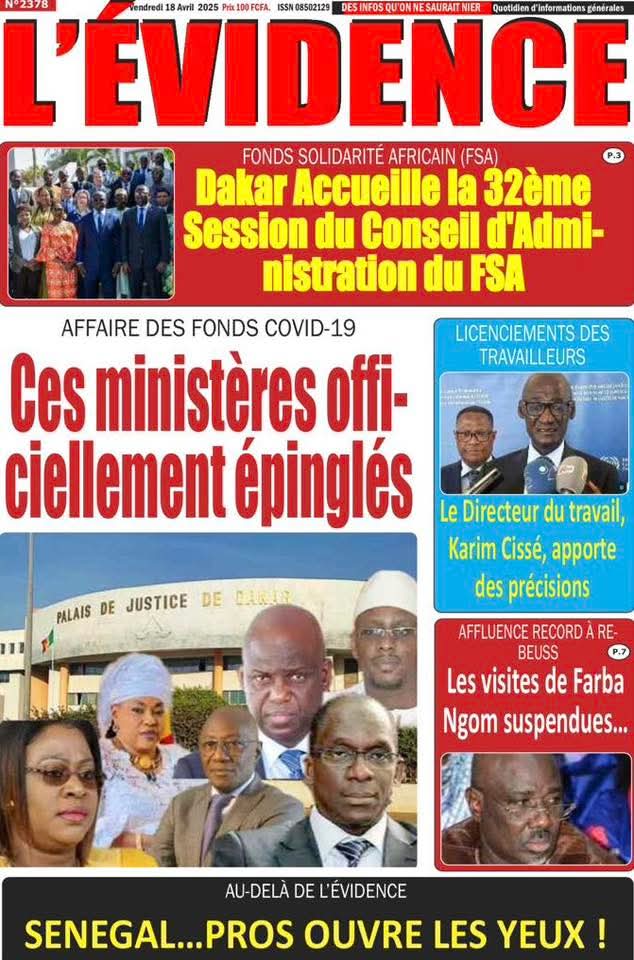 🇸🇳 Les gros titres du jour au Sénégal : Vendredi 18 Avril 2025 33 FB IMG 1744955652760