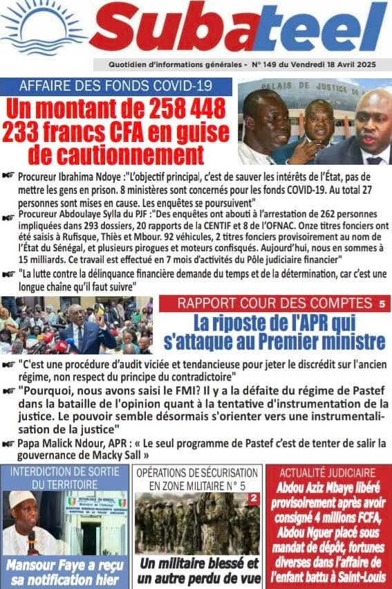 🇸🇳 Les gros titres du jour au Sénégal : Vendredi 18 Avril 2025 38 FB IMG 1744955663210